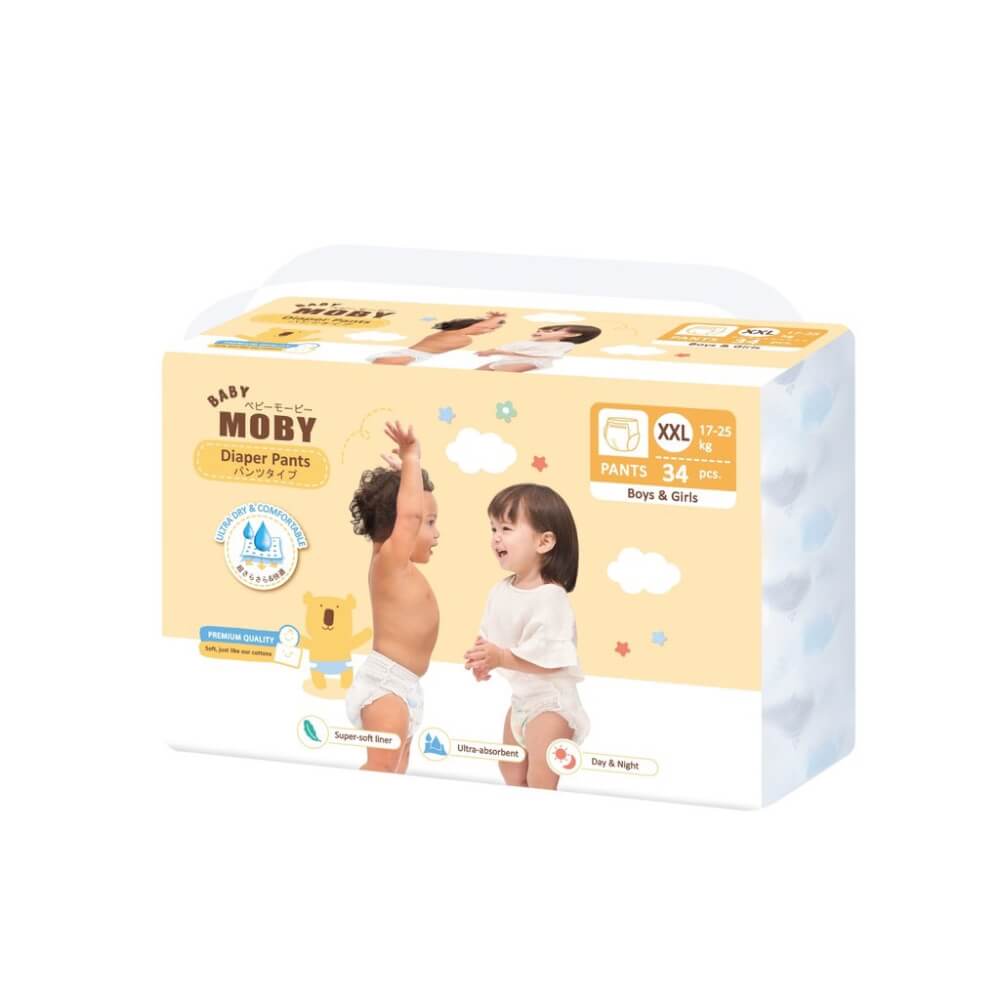 ผ้าอ้อมสำเร็จรูป ชนิดกางเกง Pants Diapers BABY MOBY ไซส์ XXL